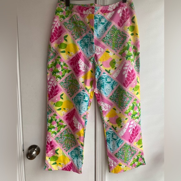LILLY PULITZER VINTAGE Patchwork capri Pants size 10 - Picture 1 of 5